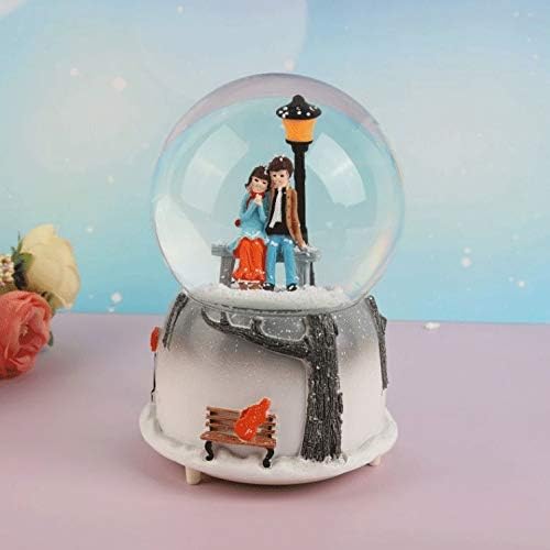 Lhllhl Lovers Snow Snow Sky City Crystal Ball Music Box Romantični par Valentinovo ukras za poklon