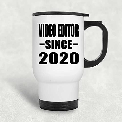 Dizajnirajte video urednik od 2020., bijela putna krila 14oz izolirana od nehrđajućeg čelika, pokloni za rođendan