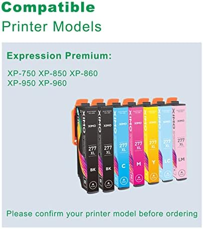 Ximo Remanued Zamjena kertridža sa tintom za Epson 277XL 277 T277XL za upotrebu sa XP-950 XP-960 XP-970