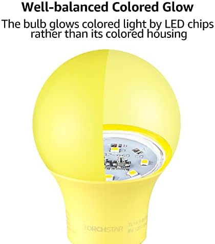TORCHSTAR LED A19 žute sijalice, 8W sijalica, E26 / E27 baza, Vanjska svjetla bez grešaka za