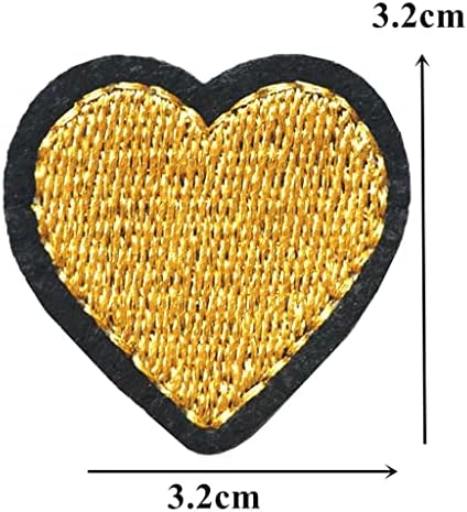 Xmtxzym 10pcs Gold Hearts Black Evering Vez za šivanje željeza na zakrpama za zakrpe za odjeću Diy Applique