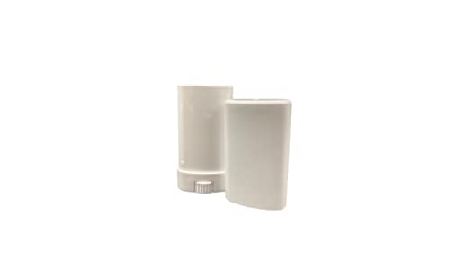 Bijeli ovalni dezodorans kontejner - prazan - .50 unca - plastična cijev za ponovno punjenje uvijanje za