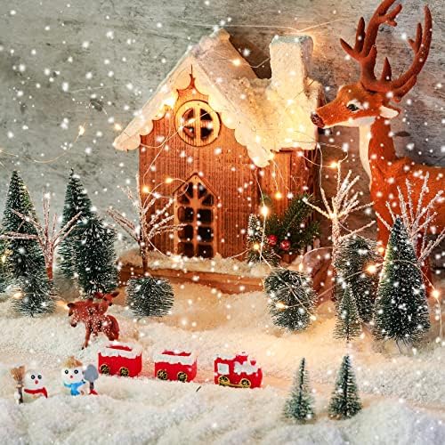 21 komad božićno selo Drveće set minijaturni seoski dodaci Dekor Frost Real Christmas Christmas Model zimske stabla