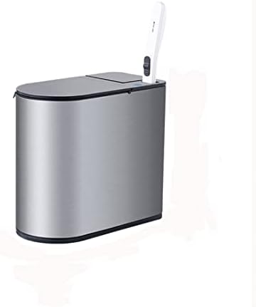 SMLJLQ pametno smeće od nehrđajućeg čelika može vodootporno s poklopcem WC-a četkica za smeće