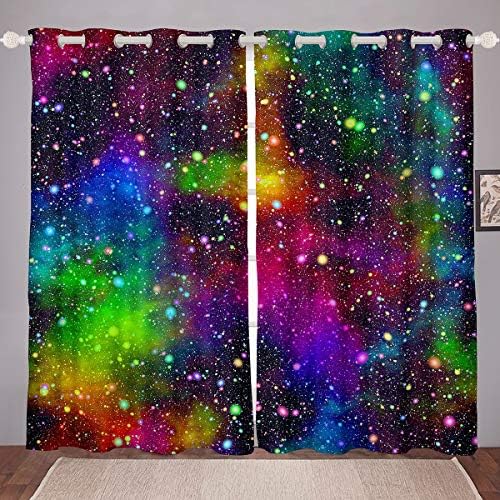 Erosebridal Colorful Galaxy Prozor Zračni zvjezdani Sky Constellation Prozor za zavjese Moderna tema Prozor za djecu Dječji dječaci tinejdžeri, za dnevnu spavaću sobu 76 x54