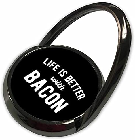 3drozni život je bolji sa slaninom. Bijelo slovo na crnoj pozadini. - Prstenje telefona