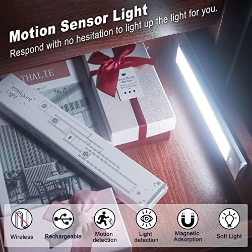 AVEVA LED svjetlo za ormar sa senzorom pokreta, svjetla ispod ormarića,bežična USB punjiva kuhinjska