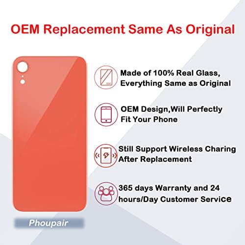 Phoupair OEM zamjena stražnjeg stakla za iPhone XR 6,1 inča sa profesionalnim kompletom alata za popravak