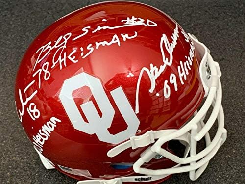 Sims/Bijela / Owens Oklahoma Sooners Heisman Potpisao Schutt Mini Kacige Sa Autogramom Za Koledž Mini Kacige