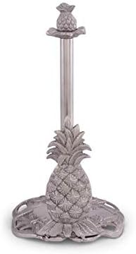 Arthur Court ananas Countertop ukrasni držač papirnih ručnika aluminijumski Metal 14,5 inča stojeći visok