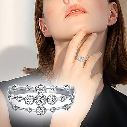 Modni ženski dijamantni otvor za otvaranje zirkon zaručnika za vjenčanje prsten nakit set za tinejdžere