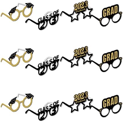 SWYOUN Glitter Class of 2023 grad 2023 Party Eyeglasses Photo Props Supplies