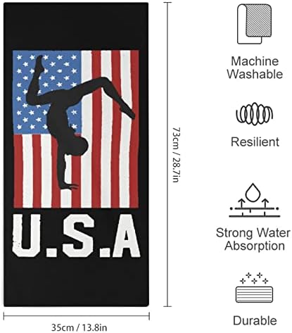 USA zastava Gimnastics ručnik za pranje 28.7 X13.8 Lice od lica Superfine vlakne visoko upijajući ručnici