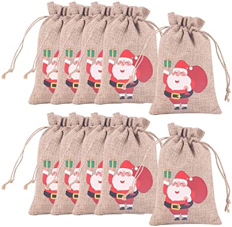 Stolice za događaje 10pcs božićna zabava pruža poklon kesice pokloni voće bombonske torbe za crtanje lanene