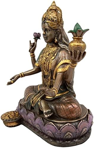 EBROS Hindu Boginja bogatstva i prosperiteta Lakshmi sjedeći na statuu Lotusova slovo hinduističke crkve