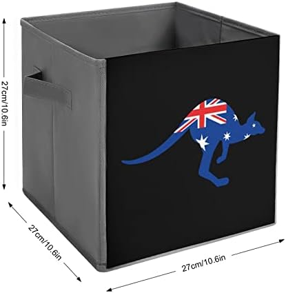 Australija zastava kangaroo sklopivi odlagališta printd tkanini kocke košare kutije sa ručkama za igračke za