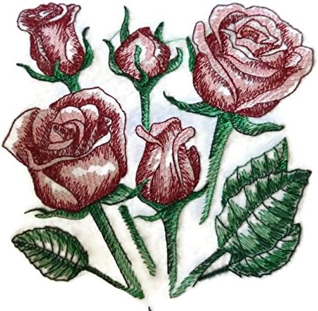 Prilagođena romantična ruža [skice ruže] vezeno željezo na / sew flaster [5.3 5] [izrađeno u SAD-u]