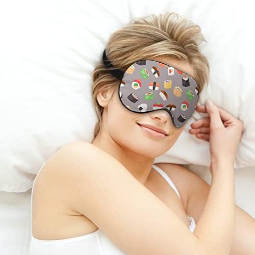 Sushi Beamwell uzorak smiješno spavanje maska ​​za oči meka nakloni za oči sa podesivim noćnim