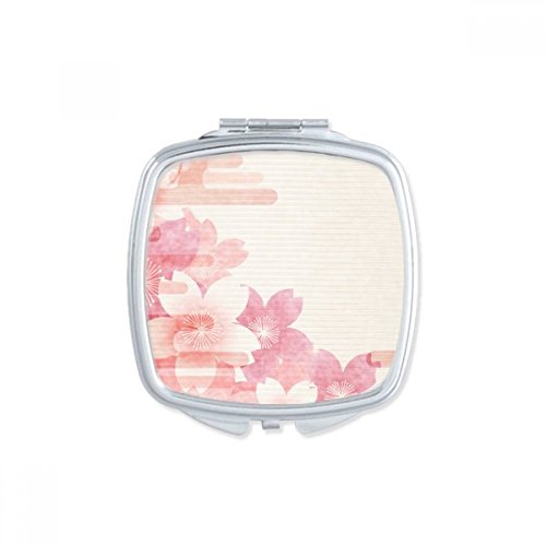 Sakura Cvijet Roze Uzorak Japan Kvadrat Ogledalo Prijenosni Kompaktan Džep Šminke Dvostrano Staklo