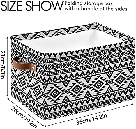 TropicalLife geometrijski Aztec cik-cak korpa za skladištenje velika kutija za skladištenje tkanine sa ručkom