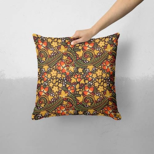 Iirov šareni cvjetni uzorak sa jagodama - prilagođeni ukrasni kućni dekor unutarnji ili vanjski jastuk
