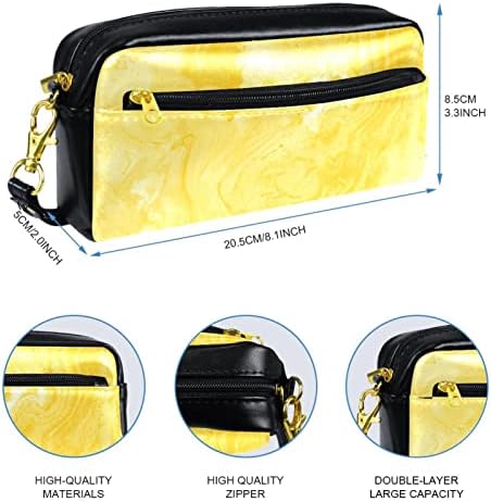 Tbouobt kozmetička torba za žene, torbe za šminke Sobno toaletna torbica Putni poklon, mramorna tekstura žuta
