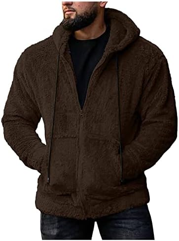ADSDQ muški zimski kaput Soild jaknu sa zatvaračem s kapuljačom obložen Flannel Sherpa Vanjske jakne