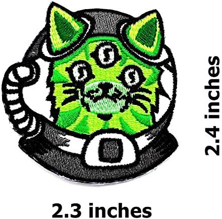 Zelena mačka Slatka mačka Alien Monster Ufo Space Crtani Dječji dječji patch Torba za odjeću Majica Jeans