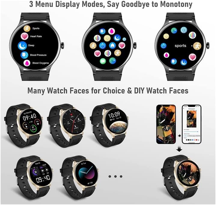 Smart Watch, Bocloud ženski muški pametni sat, iPhone Android Smart Watch sa krvnom kisikom / monitorom