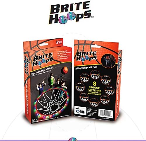 Brite Hoops  – - Raznobojna, solarna, vodootporna LED svjetla za košarku - 8 jedinstvenih
