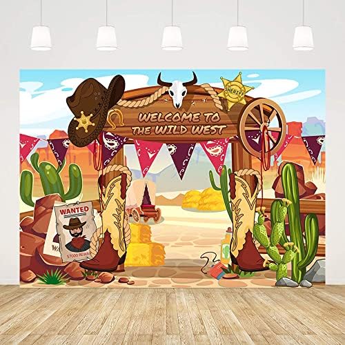 MEHOFOND Wild West Cowboy Backdrop Western Cowboy tema visi Swirl folija Kovitlace Party Dekoracije Banner