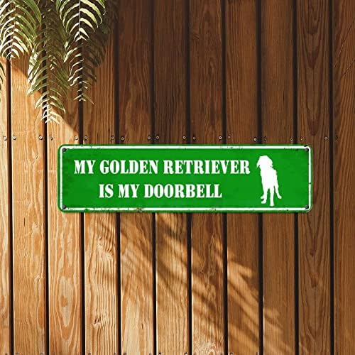 Bomehhjuli Zlatni retriver pas metalni znak moj pas Je Moj aluminijumski znak za zvono na vratima