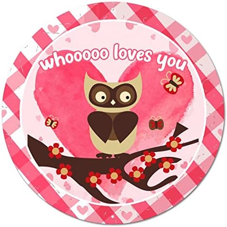 Okrugli metalni znak Valentinovo Whoooo voli vas sove ružičasti srčani vijenac Potpisuje metalno