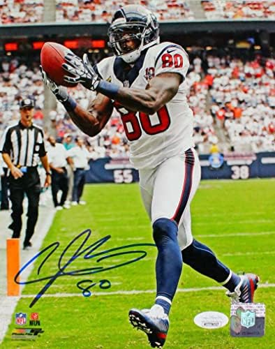Andre Johnson potpisao Houston Texans 8x10 bijeli jsy photo-jsa w auth * plave - autogramene NFL fotografije