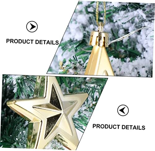 AMOSFUN 18PCS ukrasi božićne drvve 7cm Trodimenzionalni božićni ukrasi sa pet krakova ZVENI GLITTER MINI