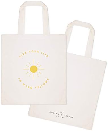 Pamuk & amp; platno Co. Živite život u toploj žutoj ljetnoj torbi za plažu, torbi za plivanje, torbi i torbi