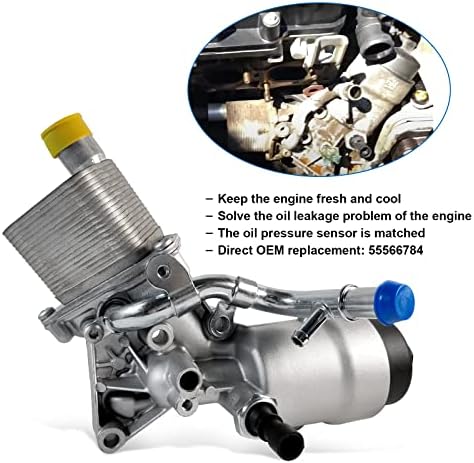 LQITO hladnjak motornog ulja sa montažom filtra za ulje sa senzorom tlaka ulja Od 2011-2021 1.4L Chevy Cruze Sonic