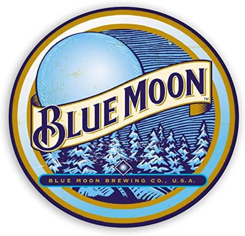 Plavi mjesec pivo starinski stil okrugli Limeni znak, Retro lagani Aluminijum metalni okrugli