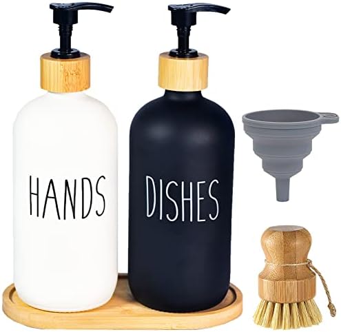 Dispenzer za ruku i sudop za sudoper, 16oz Crno-bijeli set raspršivača sapuna, boce za raspršivanje
