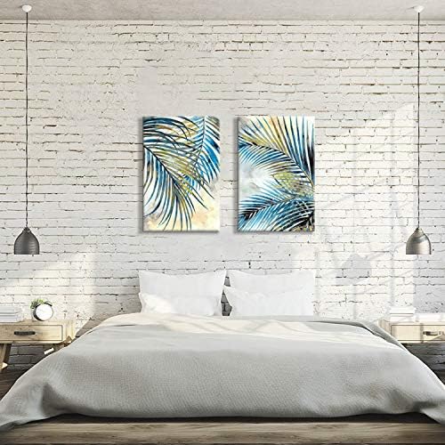 Umjetnički put palminog lišća platno zid Art: Tropski list Artwork Slika Slika za spavaću sobu