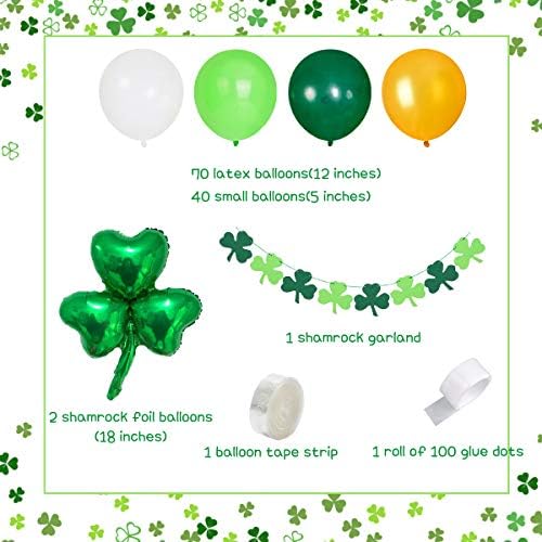 Tema sv. Patricka Balon Garland ukrasi za Lucky Irish Party, Shamrock Garland Balloon Arch Kit