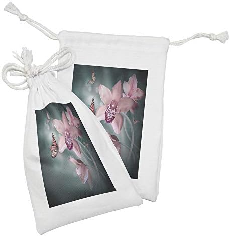 AMBESONNE cvjetna torba za tkaninu 2, orhideja cvijeća leptir mekana svježa proljetna priroda tema umjetnička