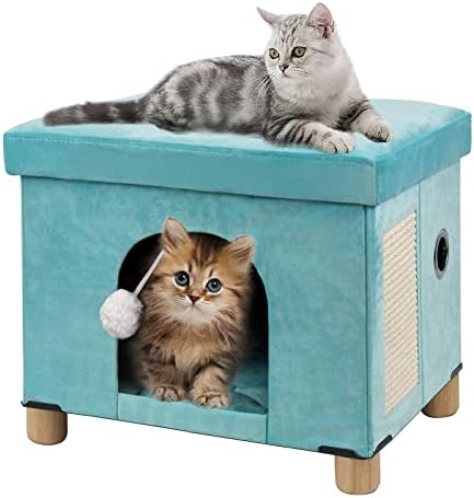 BRIAN & DANY Sklopivi krevet za mačke u zatvorenom prostoru, velika mačja kocka za kućicu za mačke sa Mačjom pločom