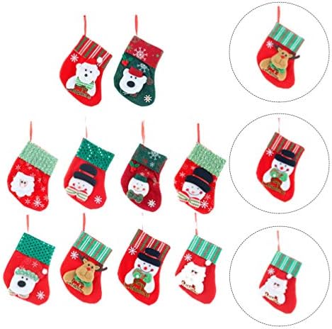 BESTOYARD Ornamenti pokloni 10kom Božić čarapa dekor držači posuđa Flatware silverware torbe Candy torbica