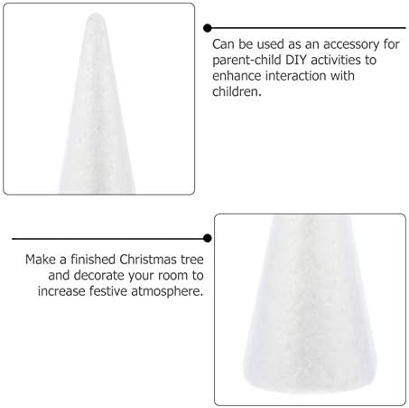 KESYOOOOO zanat 1 Set Craft Foam Cone White Cosses Božićno drvsko drvce pena Konus polistiren pjena oblika