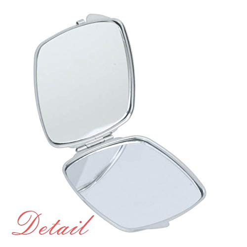 Bijelo Razno Ilustracijski Uzorak Ogledalo Prijenosni Kompaktni Džepni Makeup Dvostrano Staklo