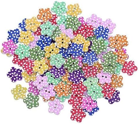 100 kom lijepljenih cvjetnih tačaka Drvena dugmeta za šivanje scrapbooking diy ručno ručno i profesionalno