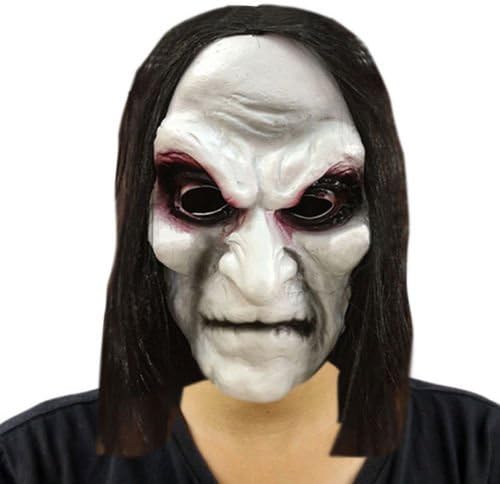 Nut - Halloween crna dugačka maska ​​za kosu puna glava horor maska ​​party cosplay duh