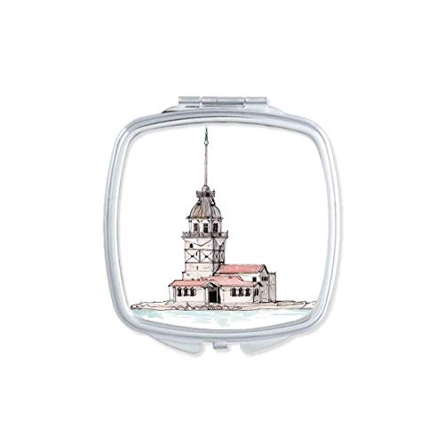 's Tower in Istanbul Turkey Mirror Portable Compact Pocket Makeup dvostrano staklo