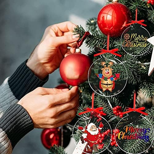 Houchu akril okrugli disk Pentagram Snowflake Tree Blanks Tags Holiday okrugli oblik za ornamente Craft DIY